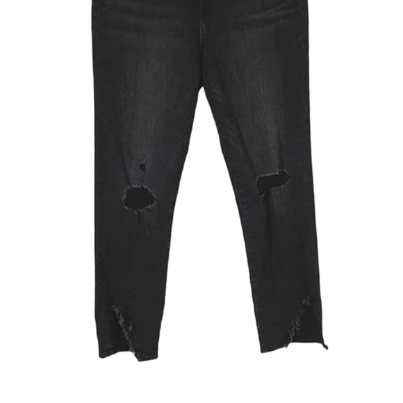 NWOT FRAME 29 Black Denim Le High Straight Side Fray Jeans in Killington Size 29 - Picture 10 of 16